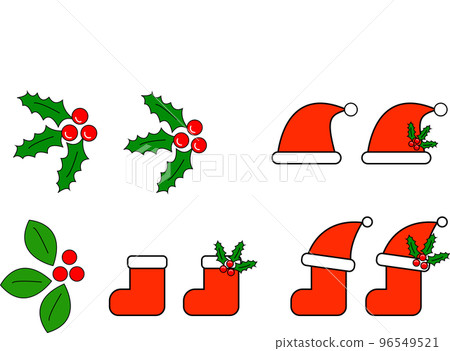 Christmas icon set with decoration 96549521