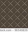 Seamless vector pattern of circles in beige color. Simple seamless brown polka dot texture in the form of rhombuses. 96549839