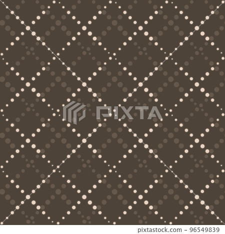 Seamless vector pattern of circles in beige color. Simple seamless brown polka dot texture in the form of rhombuses. 96549839
