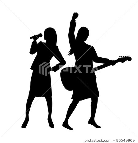 Illustration image of a female office worker playing Illustration image of a female office worker playing 96549909