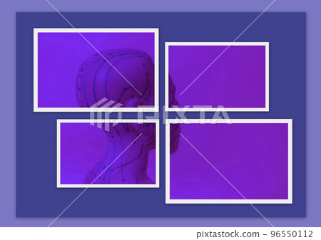 Banner with Medical acupuncture model of human 96550112