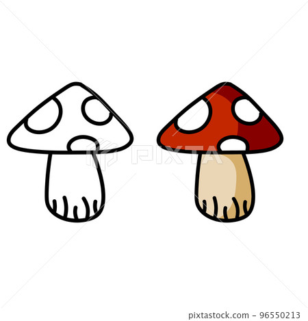 Poisonous mushroom. Fly agaric with red cap. 96550213