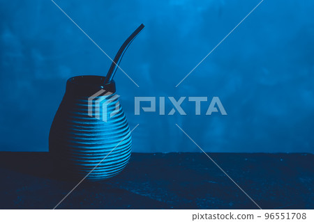 yerba mate drink in neon lights 96551708