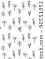 Calm wildflower illustration pattern Calm wildflower illustration pattern 96551851