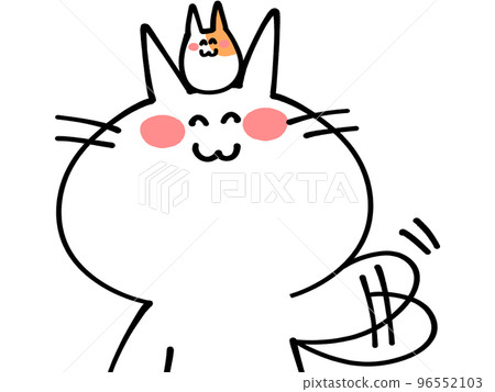 Illustration material of a cat and a hamster shaking hands again Illustration material of a cat and a hamster shaking hands again 96552103