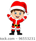 Cartoon little boy wear santa costume posing 96553231