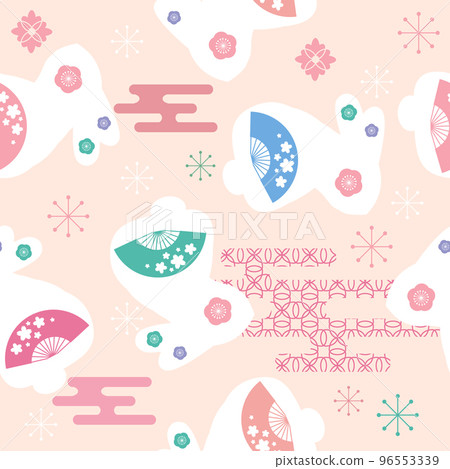 2023  Japanese new year rabbit pattern 20 96553339