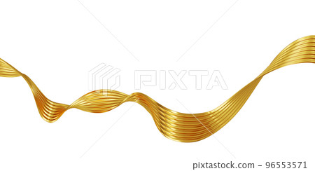 Abstract gold wave isolated on white background 3D render Abstract gold wave isolated on white background 3D render 96553571