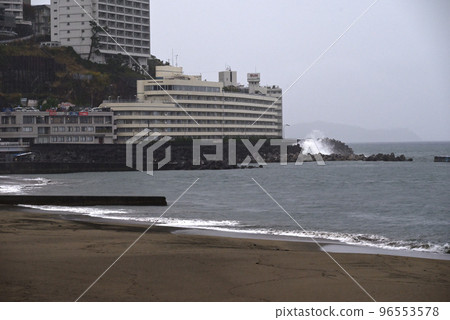 beach on a rainy day beach on a rainy day 96553578