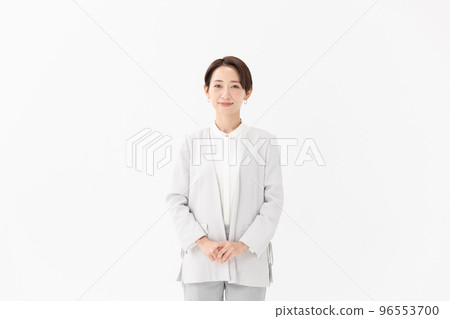 女商人白色背景 96553700