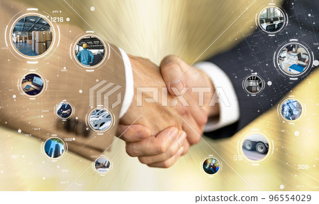 Two businessmen shaking hands 96554029