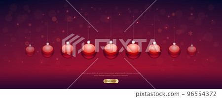 Colorful Shiny Christmas Balls on Red Background - Stock Illustration ...