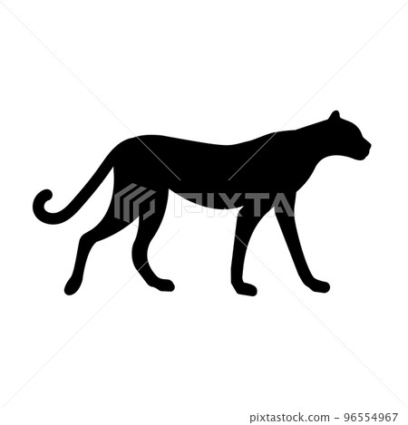 Vector flat hand drawn cheetah silhouette Vector flat hand drawn cheetah silhouette 96554967