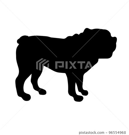 Vector hand drawn American bulldog dog silhouette Vector hand drawn American bulldog dog silhouette 96554968