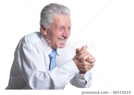close up portrait of senior businessman in formal wear posing 96555610
