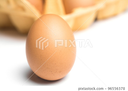 Chicken eggs isolated on white 96556378