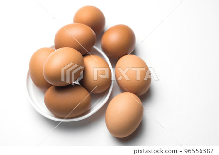Chicken eggs isolated on white Chicken eggs isolated on white 96556382