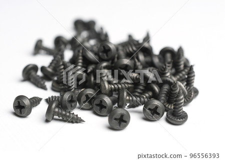screws for mounting in wooden walls isolated on a white 96556393