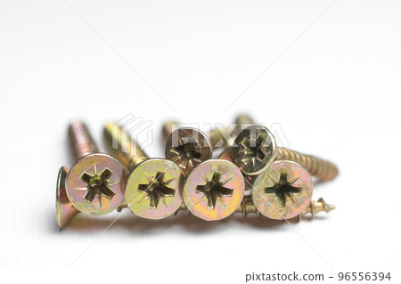 screws for mounting in wooden walls isolated on a white screws for mounting in wooden walls isolated on a white 96556394