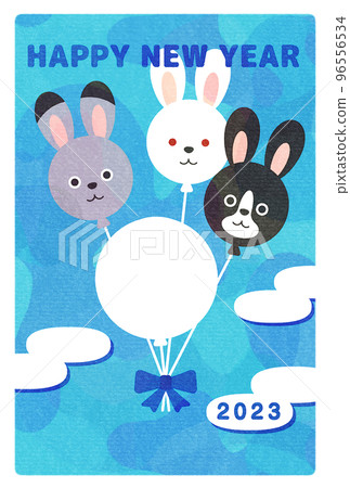 Photo frame 2023 Year of the Rabbit New Year's card Photo frame 2023 Year of the Rabbit New Year's card 96556534