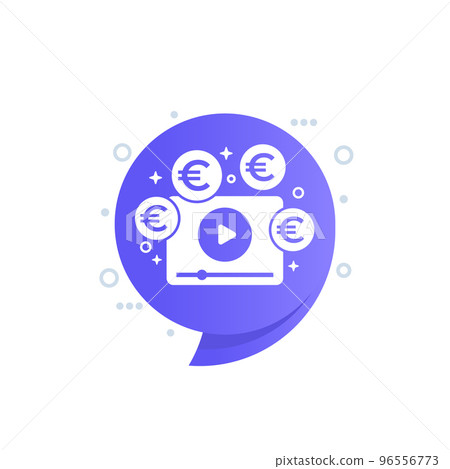 Video monetization icon, earn money with video Video monetization icon, earn money with video 96556773