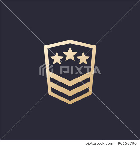 Military rank, army icon with stars, vector 96556796