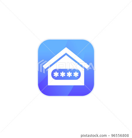 password access icon with a house, vector password access icon with a house, vector 96556808
