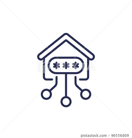 password access, smart home line icon 96556809