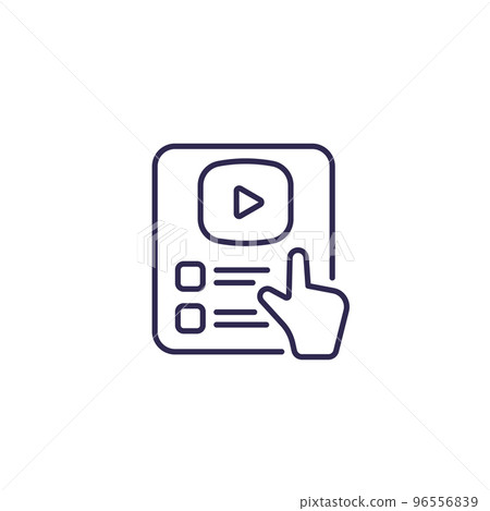 video content line icon on white 96556839