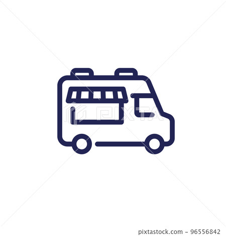 food truck line icon, vector 96556842