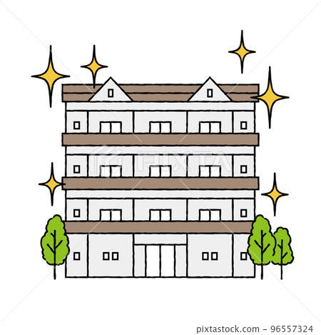 簡單漂亮的公寓插畫 96557324