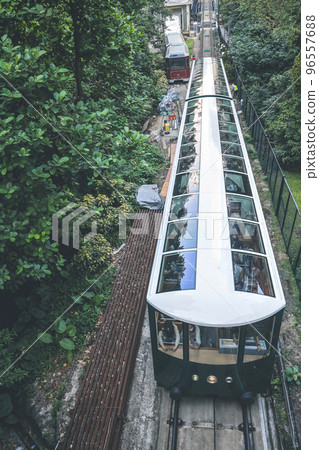 14 Oct 2022 new Peak Tram pass the stone bridge MacDonnell Road 14 Oct 2022 new Peak Tram pass the stone bridge MacDonnell Road 96557688