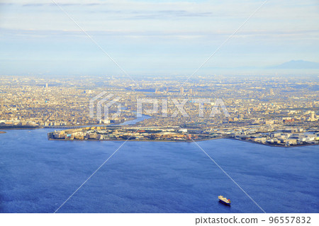 Aerial view of Maihama area in Urayasu City from above / Aerial view (Urayasu City, Chiba Prefecture) [2022.11] 96557832
