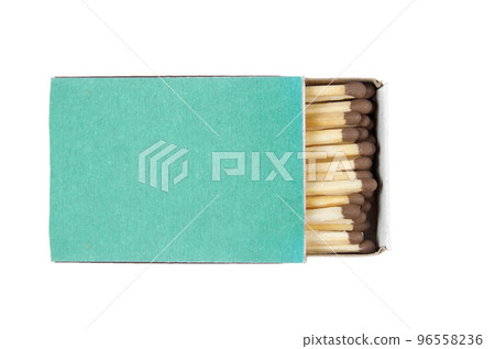 Close-up of a green matchbox isolated on white background with clipping path Close-up of a green matchbox isolated on white background with clipping path 96558236