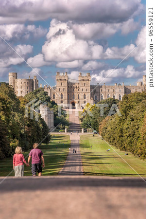 Windsor castle with public park a royal residence at Windsor in the English county of Berkshire. 96559121