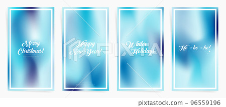 Winter gradient minimal template for posters, placards. Stories templates design set with blue snowy mesh gradients. Wavy abstract gradient wallpaper background. Vector set. Winter gradient minimal template for posters, placards. Stories templates design set with blue snowy mesh gradients. Wavy abstract gradient wallpaper background. Vector set. 96559196