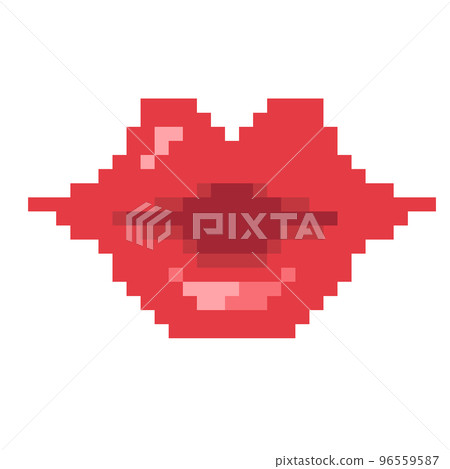 接吻的嘴唇像素圖 接吻的嘴唇像素圖 96559587