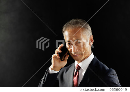 Business man suit black background Business man suit black background 96560049
