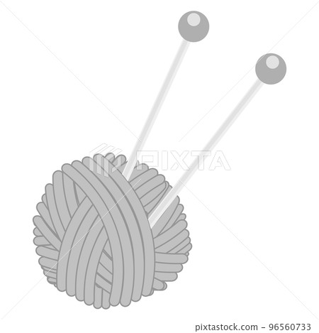Knitting icon isolated on white background. Wool ball logo design. Knitwork hobby illustration Knitting icon isolated on white background. Wool ball logo design. Knitwork hobby illustration 96560733