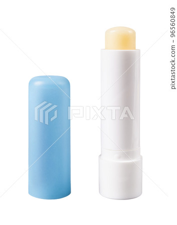 Chapstick open tube cutout. Moisturizing lip balm for dry lips isolated on a white background. 96560849