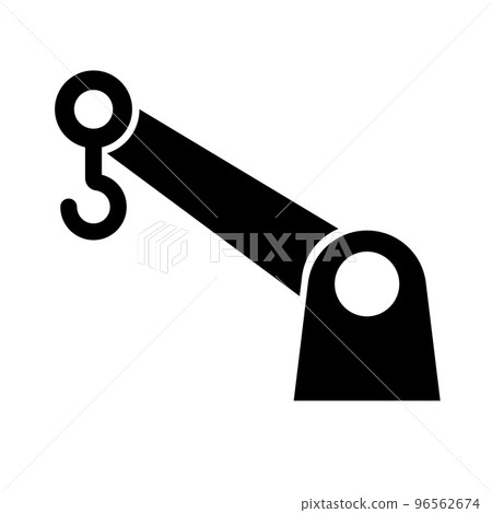 起重機剪影圖標。吊裝圖標。向量。 96562674