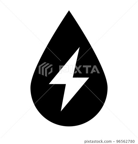 電能水滴圖標。向量。 96562780