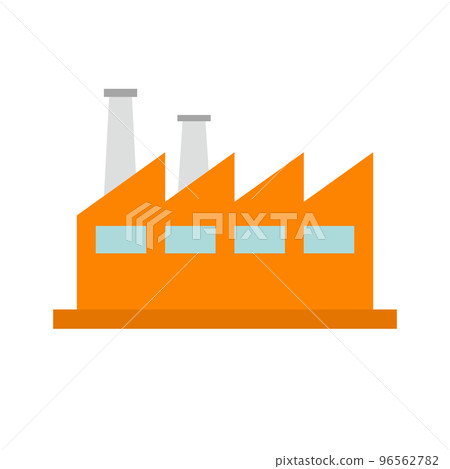 平面設計中的工廠圖標。製造廠。向量。 平面設計中的工廠圖標。製造廠。向量。 96562782