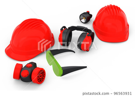 Set of construction wear for repair and installation on white background Set of construction wear for repair and installation on white background 96563931