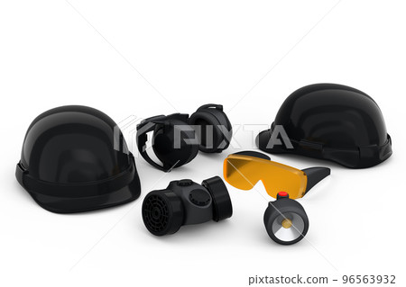 Set of construction wear for repair and installation on white background Set of construction wear for repair and installation on white background 96563932
