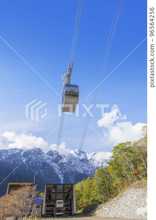 View from Shin-Hotaka Ropeway Autumn Leaves Ropeway Hotaka Mountain Range Snow Mountain Snow Scenery 96564256