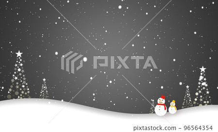 雪人在飄落的雪花中行走 96564354
