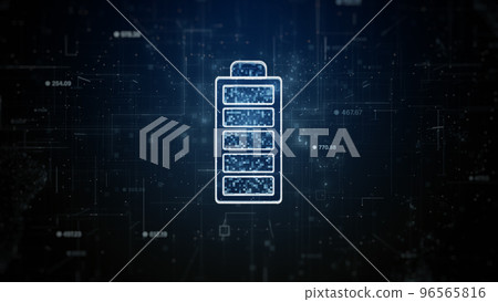 Technology battery electric energy, Battery to electric cars and mobile devices with clean electric, Green renewable energy battery future, Technology digital abstract background 3d Rendering 96565816