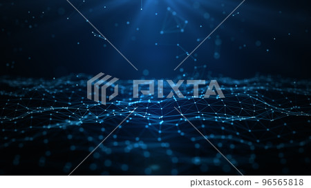 Blue abstract background digital line and dots connect, Technology network connections background concept. 3d Rendering Blue abstract background digital line and dots connect, Technology network connections background concept. 3d Rendering 96565818