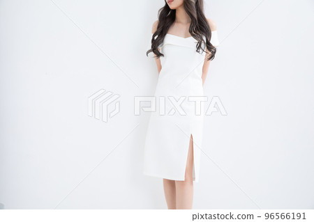 A woman's chest sexy in a tight dress 96566191